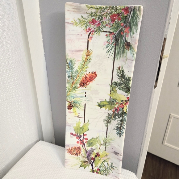 Keller Charles Melamine Christmas Serving Dish Tray Gail Flores Winterland - Picture 2 of 8